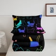 thumbnail image 4 of Erosebridal Cute Kitten Cat Bedding Twin Size Cartoon Pet Animal Comforter Set Twin, Ultra Soft 2Pcs, Comforter + Pillowcase, Black, 4 of 6