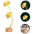 thumbnail image 3 of Namzi Modern Ginkgo Leaf Statues with Base, Metal Ginkgo Wine Cellar Porch Decoration Crafts Sculpture Desktop Ornaments Art Statue for Home, Office, Living Room（F）, 3 of 5