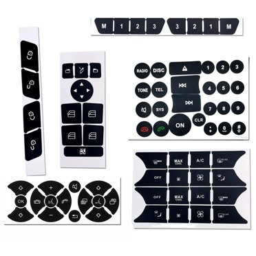 Black Steering Wheel Button Repair Decals / Stickers – Fits Mercedes-Benz
