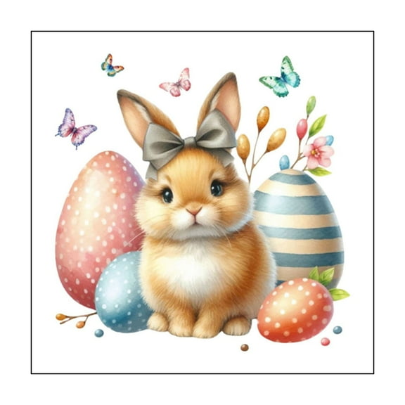 Beautynvta Easter Decorations Window Stickers, Cute Bunny Eggs Happy Easter Window Clings for Glass Windows Door Kitchen Bathroom Spring Decals for Easter Window Decorations
