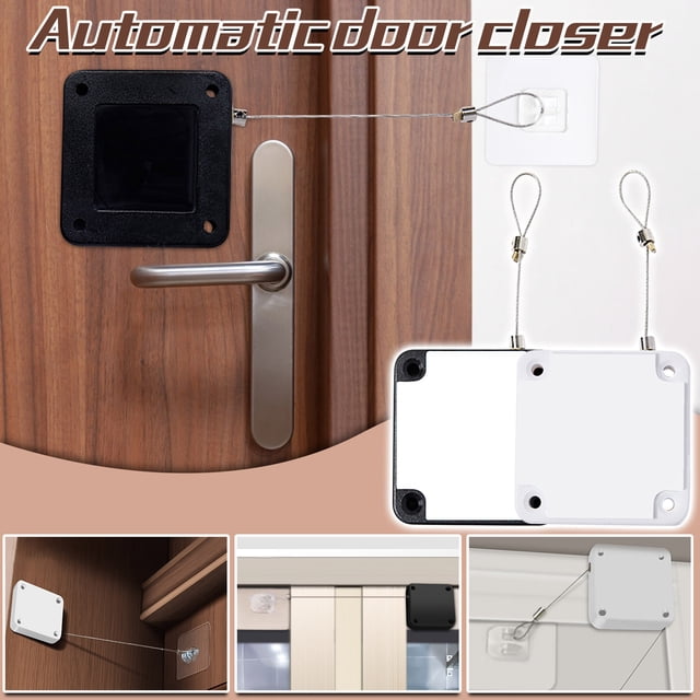 Iumwxz Kitchen Gadgets Household Punch- Rope Door Closer Sliding Door Bedroom Door Automatic Return Automatic Silent Door Closer Kitchen Utensil Set Black Plastic Up to 65% Off