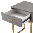 thumbnail image 5 of Nicole Miller Jaheim Faux Shagreen End Table with 1 Drawer, Grey/Gold, Sturdy Home Living, 5 of 7