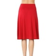 thumbnail image 3 of Womens High Waist Fold Over A-Line Flared Midi Swing Skirt, 3 of 8