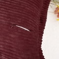 thumbnail image 4 of REGALWOVEN Set of 2 Solid Corduroy Striped Throw Pillow Covers, Wide Bordered Decorative Cushion Case for Home Decorations Red 18" x 18", 4 of 6