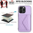 thumbnail image 4 of for iPhone 13 Pro Wallet Case with Card Holder, Elegant Durable PU Leather Protective Magnetic Closure Flip Phone Cover Kickstand RFID Blocking for Women Girls for iPhone 13 Pro, Purple, 4 of 9