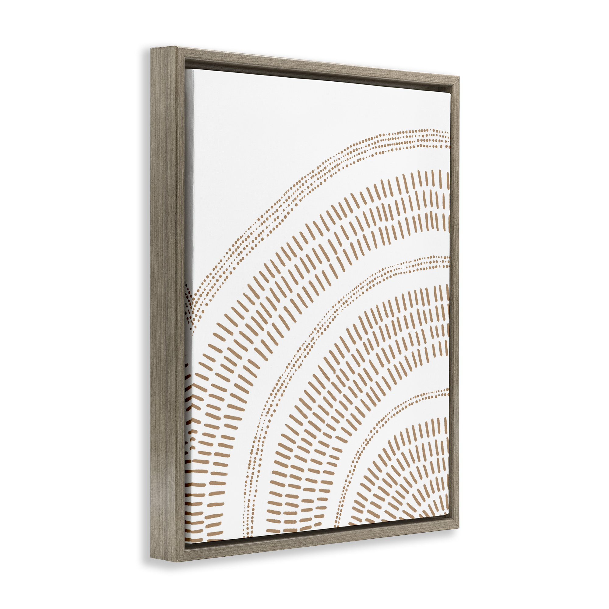 Stupell Industries Boho Arch Pattern Abstract Painting Brown Floater Framed Canvas Art Print Wall Art, 17 x 21