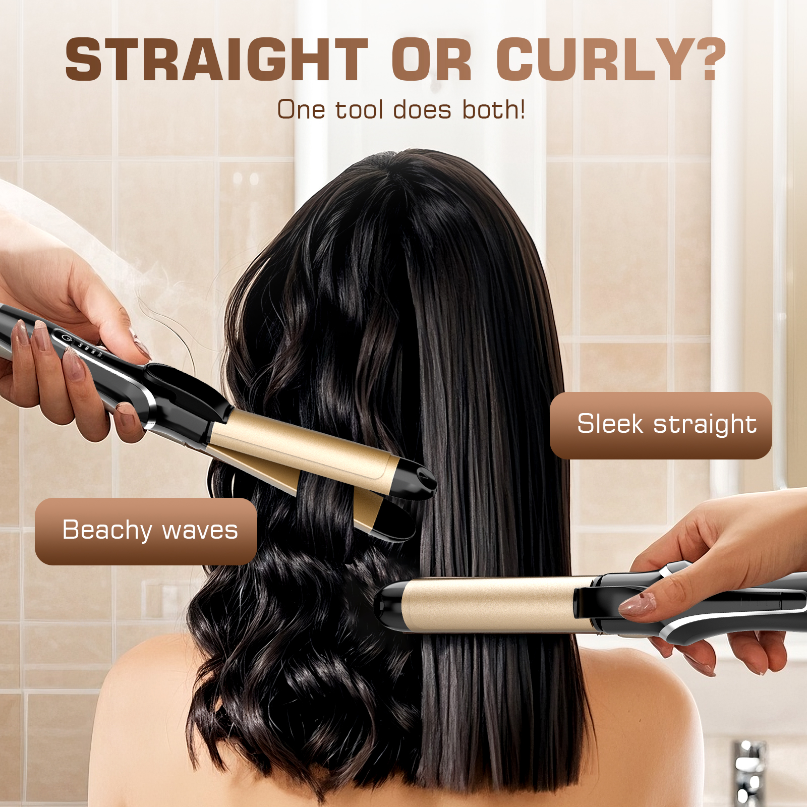 Amybaby 2-in-1 Ceramic Hair Straightener and Curler photo 4