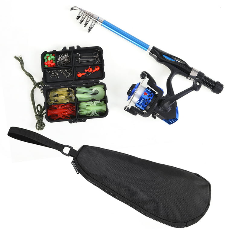 Blusea Fishing Rod Reel Combo Full Kit 51.2in Telescopic Fishing Rod  Spinning Reel Set 