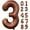 Number-3, variant on 40inch Foil Brown Number Balloon Number Balloon 0-9 Birthday Wedding Party Decoration Supplies Happy Holidays Baby Shower Gifts