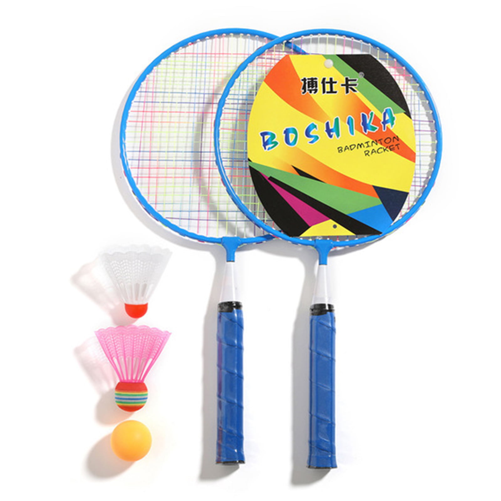 Vbest life 1 Pair Children Badminton Racquets Set Outdoor Indoor Kids Sport Game Badminton Rackets Set with 2 Balls 
