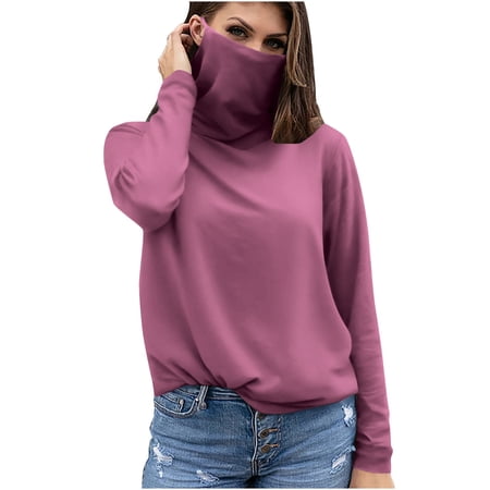 TKLPEHG Women s Sun Protection Shirts Casual Outdoor Breathable Long Sleeve Shirt for Hiking Fishing with Face Mask (Purple XXL)