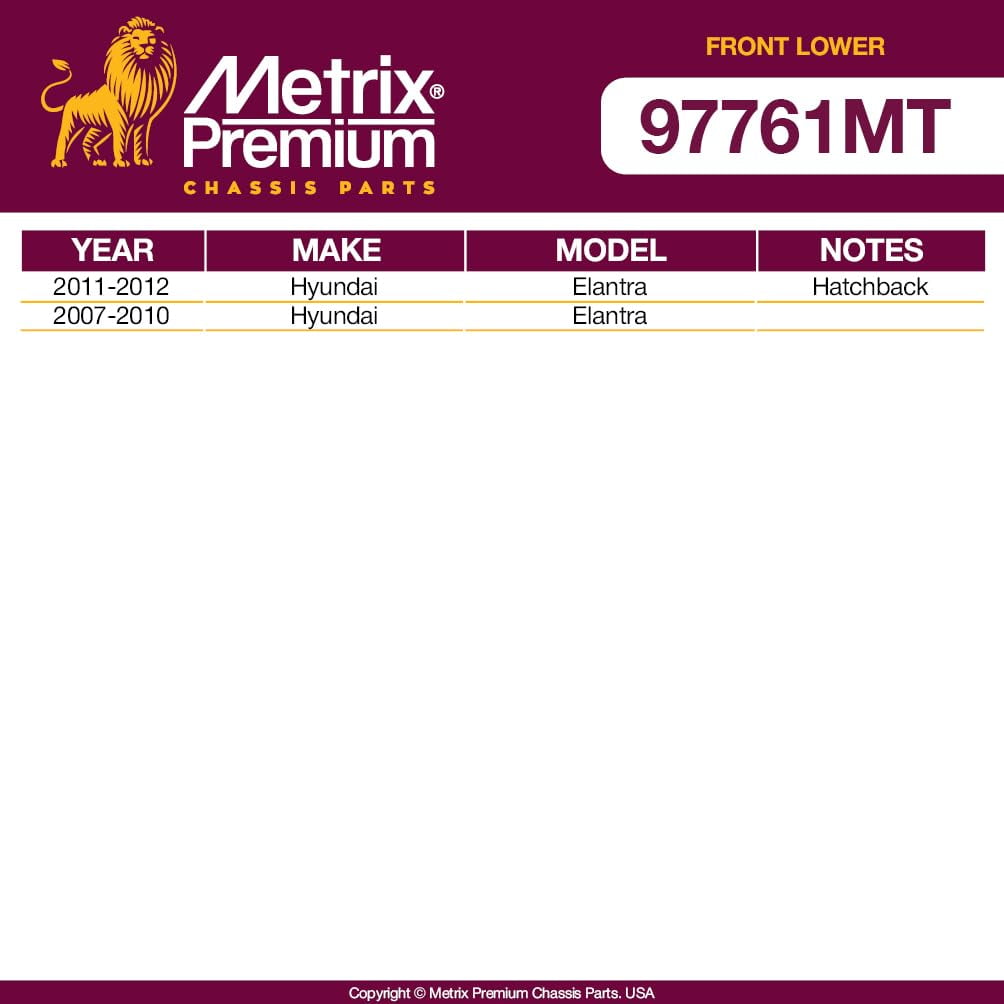 Metrix Premium Chassis Parts -4 PC Front Lower Control Arm Front Lower Ball Joint Kit Fits 07-12 Hyundai Elantra