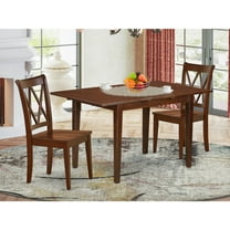 East West Furniture Norfolk 3-piece Wood Dining Room Set in Mahogany