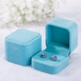 thumbnail image 1 of 3 Pack Velvet Ring Boxes, Earring Pendant Jewelry Case, Ring Earrings Gift Boxes, Jewelry Display (Blue, Ring Box), 1 of 2