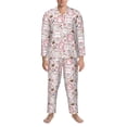 thumbnail image 3 of Naloa Cute Rabbit Men’s Pajamas Set - Long Sleeve Button Down Sleep Shirt and Pajama Bottoms Sleepwear Set-Medium, 3 of 7