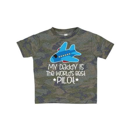 

Inktastic Daddy is Worlds Best Pilot Airplane Childs Gift Toddler Boy or Toddler Girl T-Shirt