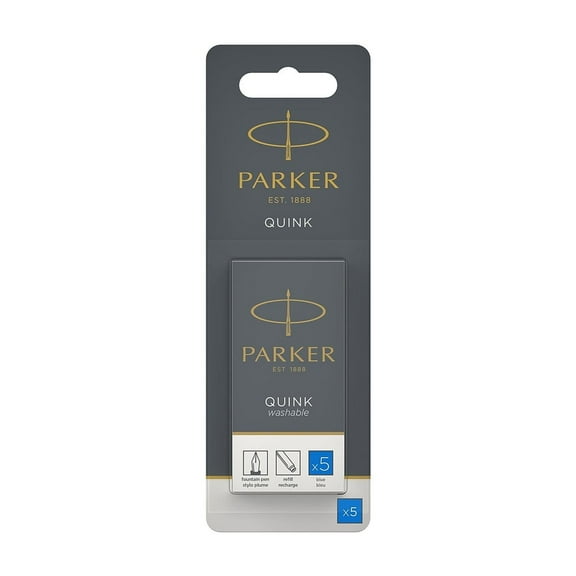Parker Quink Fountain Cartridge Pen Refill Blue Ink 5/Pack (1950208)
