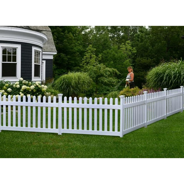Newport Permanent Picket Fence with Post and NoDig Steel Pipe Anchor