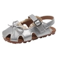 thumbnail image 3 of Zshosam Baby Sandals Girls Girls Platform Sandals with Adjustable Ankle Strap Size 8,(Silver Toddler 8), 3 of 8