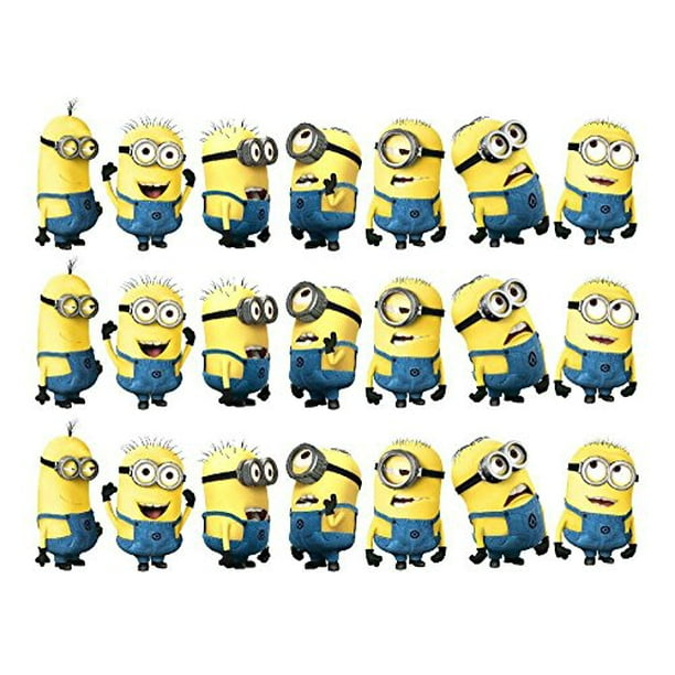 Despicable Me Minion Dave Bob Carl Jerry Mark Edible Cake Topper Strips ...