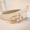 thumbnail image 4 of Women Leather Belt with Gold Buckle Ladies Faux Leather Belt for Jeans Pants, 4 of 7