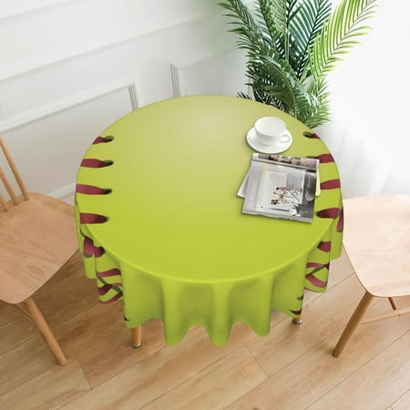 

Softball Print Tablecloths Round Tablecloth Waterproof Table Cloth Stain-Resistant For Party Decoration 60 Inches