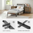 thumbnail image 6 of EDX Twin Bed Frame with Headboard Integrated Charging Station, Spacious Underbed Storage, Simple No-Tool Assembly, No Box Spring Required, 6 of 8