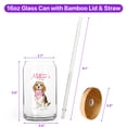 thumbnail image 5 of Happy Mother's Day Beagle Love Dog Mom Heart Flower 16oz Glass Cup Mug Beagles Dog Lover Gifts Idea Glass Can with Bamboo Lid and Straw - 12004, 5 of 5