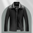thumbnail image 6 of BAETEUY Men Slim Fit Jacket Faux Leather Lapel Bomber Jacket Vintage Zipper Coat Windproof Biker Motorcycle Jacket with Pockets, 6 of 8