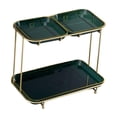 thumbnail image 2 of Estante de almacenamiento de cosméticos para baño moderno, soporte de exhibición, bandeja de maquillaje, caja de almacenamiento de 2 niveles, , VERDE Macarena Estante de almacenamiento de baño, 2 of 8