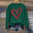 thumbnail image 2 of ibuvkizy Valentine's Day Sweatshirt for Women Round Neck Printed Sweatshirts Long Sleeved Pullover Top Sweatshirt Green,S, 2 of 4