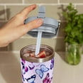 thumbnail image 4 of 30oz Butterfly Tumbler for Women - Vacuum Insulated Stainless Steel Cup with Handle & Flip Straw Lid, Coffee Mug Gift, 4 of 6