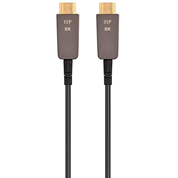Monoprice Ultra High Speed HDMI Cable - 100 Feet - Black, 8K@120Hz, Dynamic HDR, 48Gbps, Fiber Optic, Earc, AOC, Ycbcr 4: - Slimrun AV Series