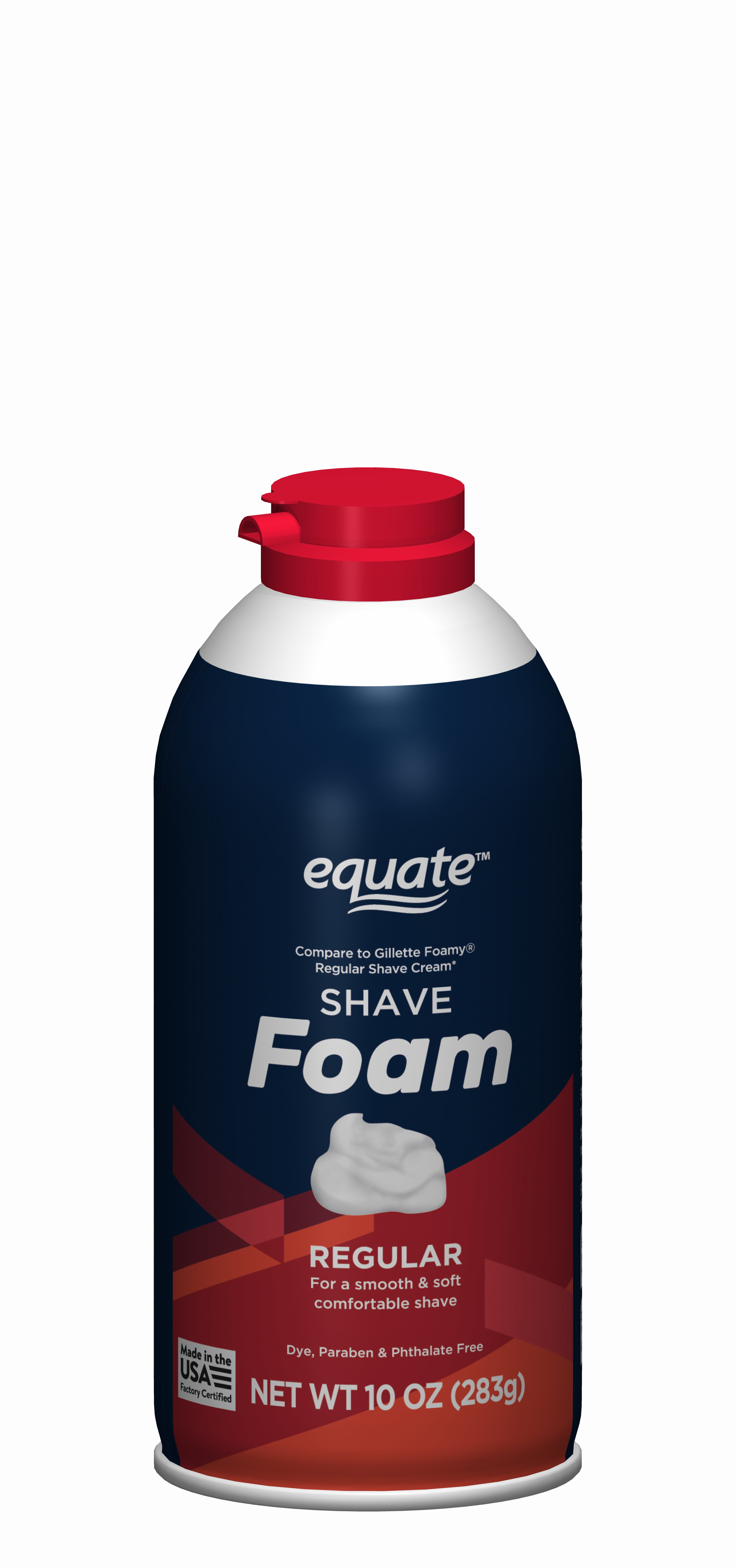 (6 pack) Equate Men's Shave Foam, Regular, 10 oz, Compare to Gillette® Foamy® Regular Shave Cream
