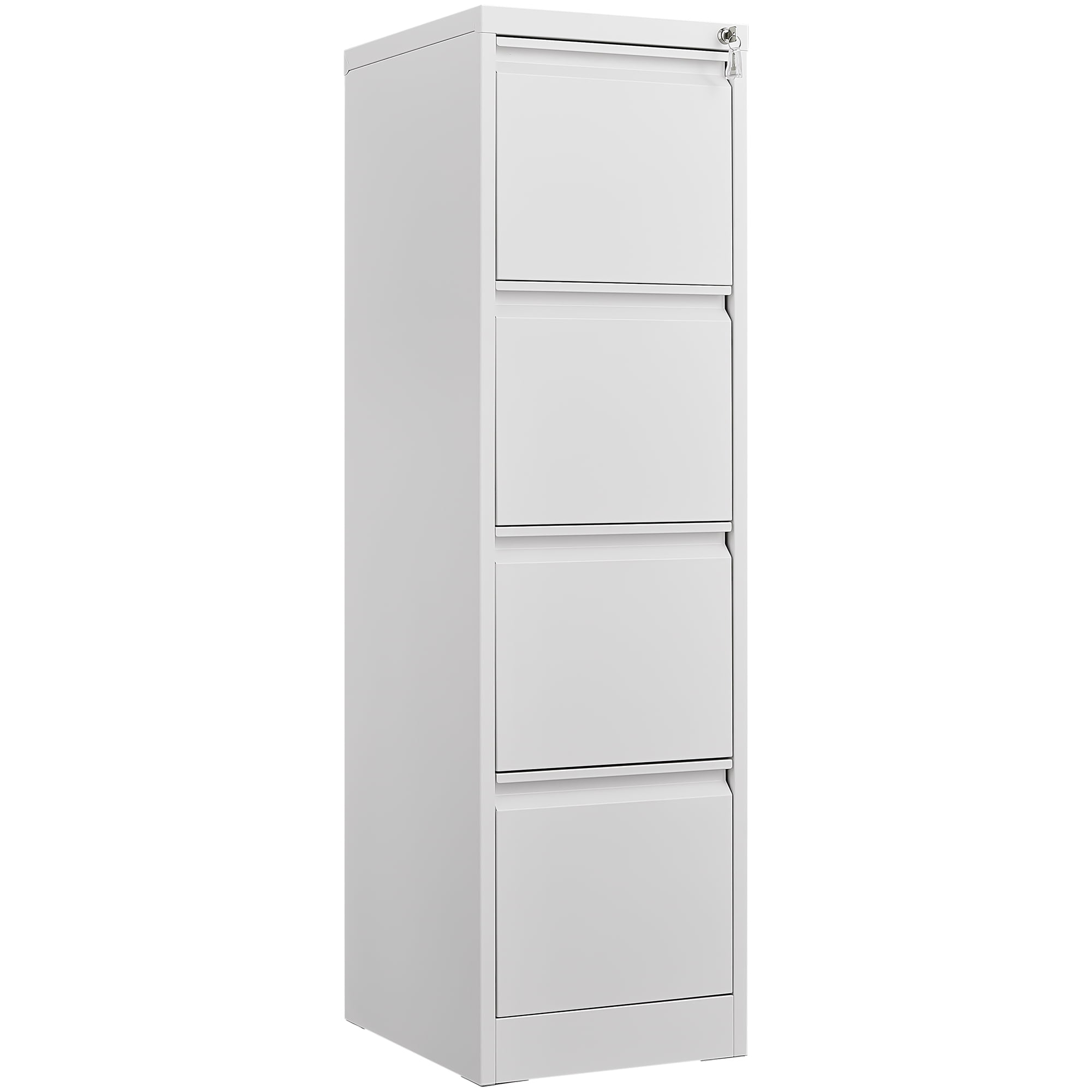 Dtwnek 4 Drawer File Cabinet with Lock, Metal Vertical File Storage Cabinet Office Home Steel Cabinet for A4/Letter Size, White