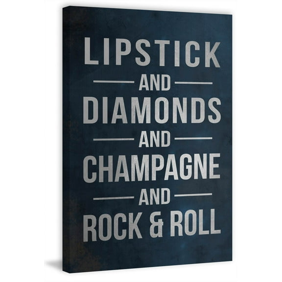 Lipstick and Diamonds Painting Print on Wrapped Canvas