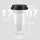 thumbnail image 3 of 2 Paquetes de Tazas de Café de Vidrio de Doble Pared con Tapas de Silicona, Tazas de Café Aisladas de 12 Oz/350 Ml, Aptas para Lavavajillas, 3 of 5