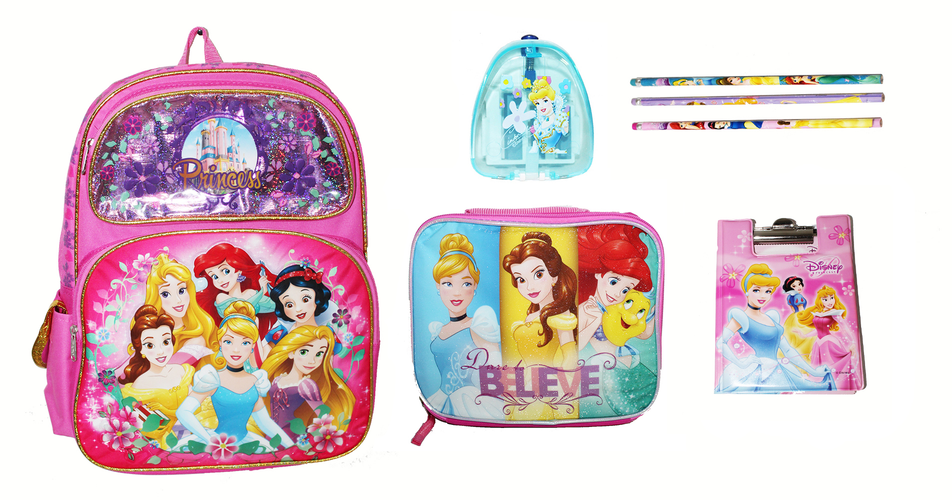 Disney Princess 16 Lux Backpack W Lunch Case Accessories 3day Shipping Walmart Com