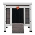 thumbnail image 1 of KFFKFF Maison Extérieure pour Chat Abri pour Chat Sauvage en Bois avec Toit et Volets de Porte en PVC, 1 of 9