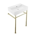 thumbnail image 7 of Claire 24" Rectangle Zero Hole Console Sink with Glossy Gold Legs, 7 of 7