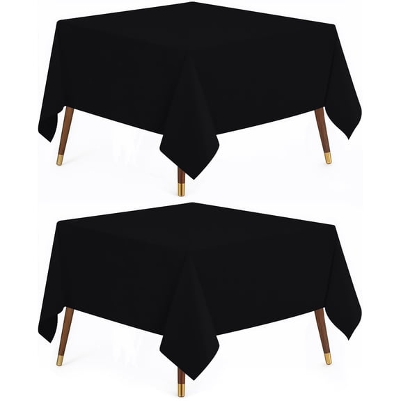 Utopia Kitchen Square Table Cloth 2 Pack [54x54 Inches, Black]