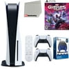Sony Playstation 5 Disc Version (Sony PS5 Disc) with White Extra Controller, Media Remote, Marvel’s Guardians of the Galaxy, Accessory Starter Kit and Microfiber Cleaning Cloth Bundle