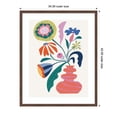 thumbnail image 5 of Kate and Laurel Framed Wall Art Print 'Retro Whimsical Floral vase' by Rachel Lee, 34 x 42, Florence Medium Brown Frame, Whimsical, Abstract Art for Wall Decor, 5 of 8
