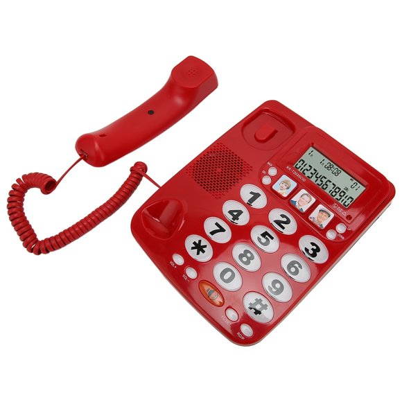 MesaSe Téléphone Filaire avec Identification de l'Appelant, Raccourcis de Sonnerie Réglables, Mémoire Filaire, Téléphone Fixe avec Indicateur, Pratique pour Bureau à Domicile