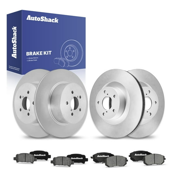 AutoShack Front Vented & Rear Solid Brake Rotors   Ceramic Pads 12-PC Brake Kit Replacement for 2005 Subaru Legacy