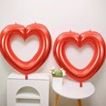 thumbnail image 5 of 33-Inch Large Hollow Heart Balloons - Heart Balloons, Romantic Large Hearts Foil Balloons, Heart Shape Foil Mylar Helium Balloons for Valentine's Day Wedding Party Decorations, 5 of 6