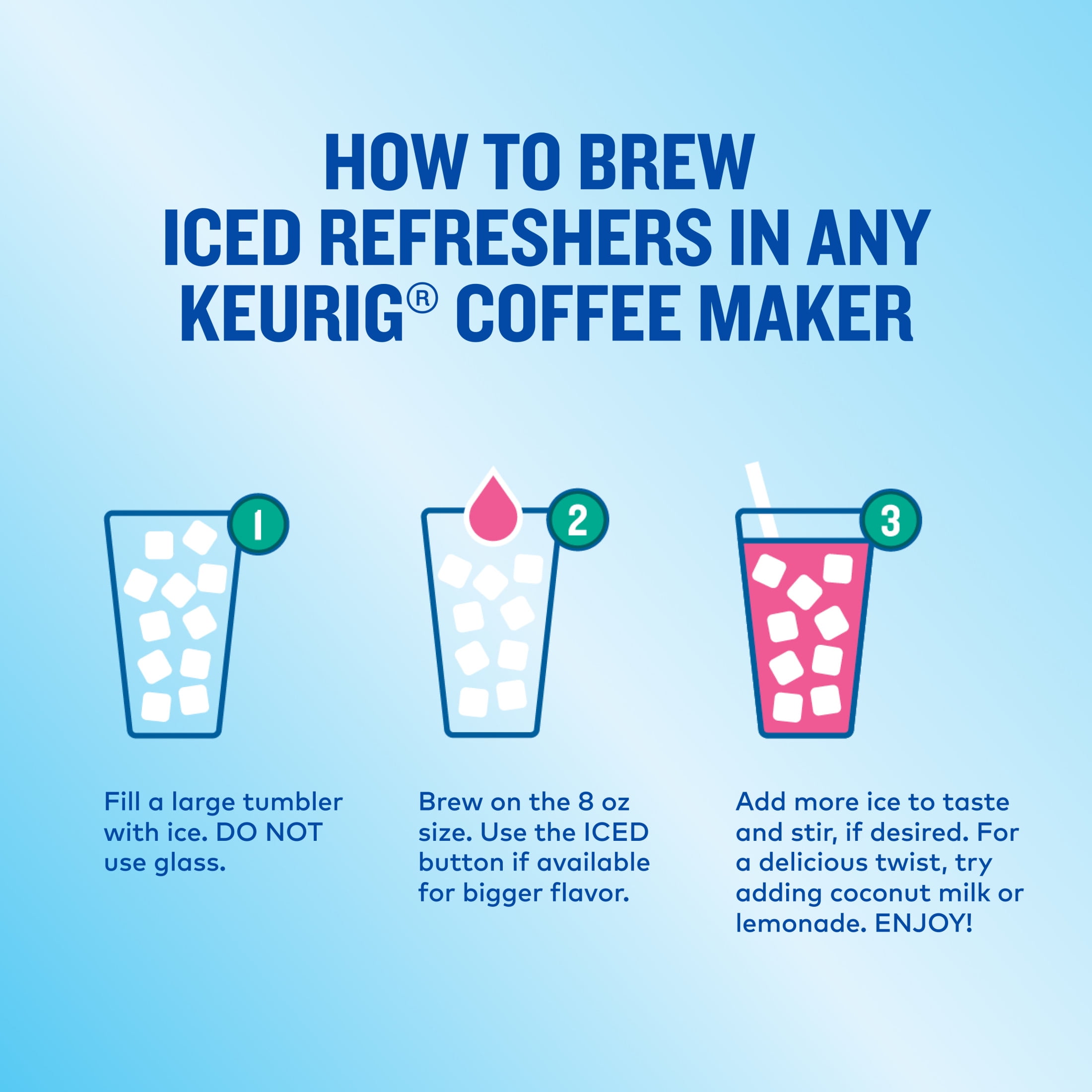 The Original Donut Shop, Iced Refreshers Strawberry Açaí Flavor K-Cup Pods, 10 Count