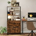 thumbnail image 2 of Costway 2 Drawer Vertical File Cabinet w/Lock & Bookshelf, Letter Size Filing Cabinet, 2 of 10
