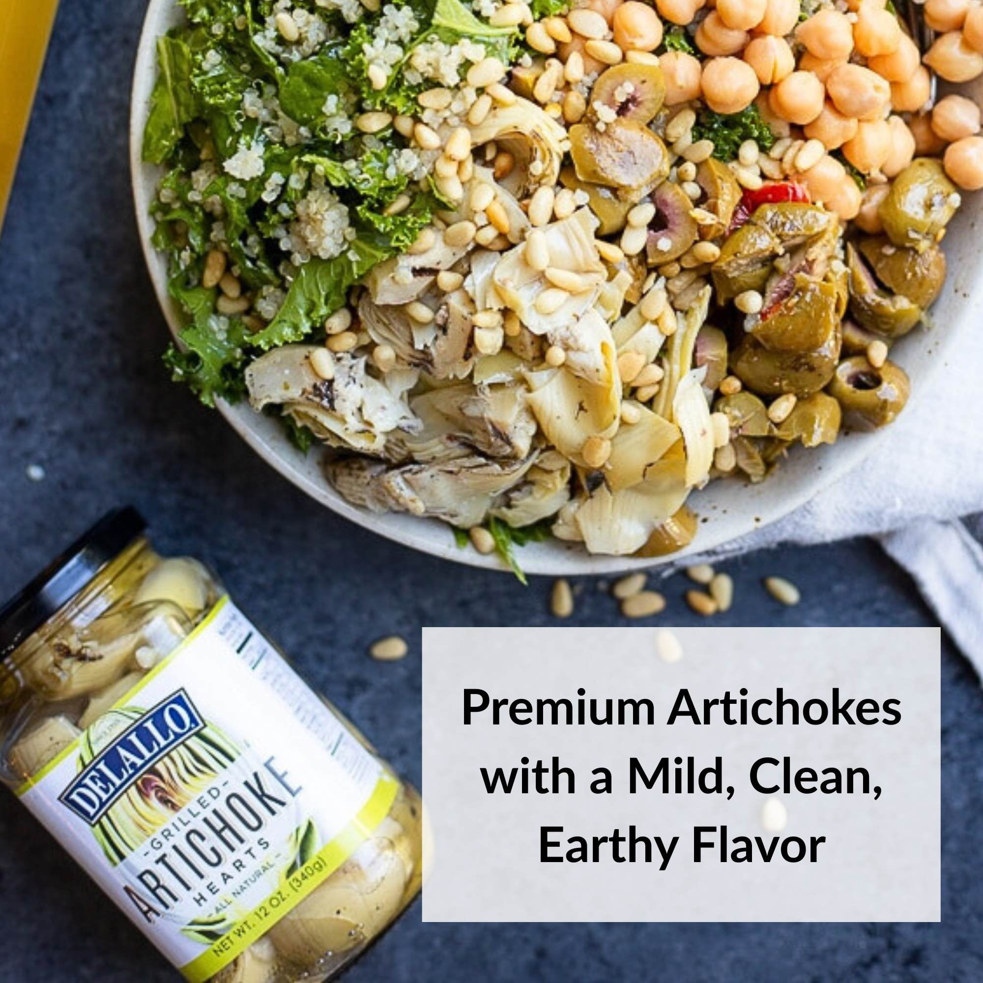 (3 pack) DeLallo Grilled Artichoke Hearts, 12 oz Jar, Kosher, Non-GMO, Gluten-Free, Vegan