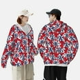 thumbnail image 6 of Gaeub Palm Tree Pattern on Red Men's and Women's UPF 50+ Long-Sleeved Sun Protection Clothing, Fishing Shirt Long Sleeve Zip - XX-Large, 6 of 9